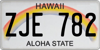 HI license plate ZJE782