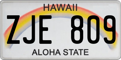 HI license plate ZJE809