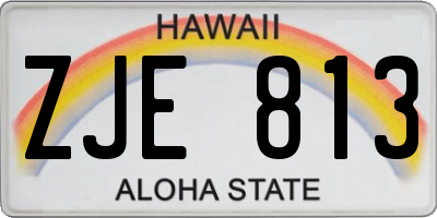 HI license plate ZJE813