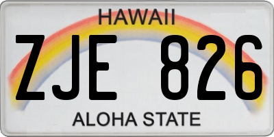 HI license plate ZJE826
