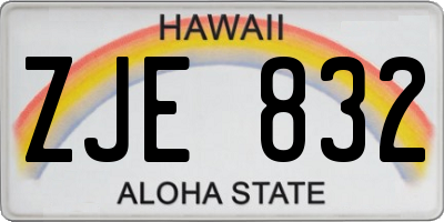 HI license plate ZJE832