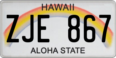 HI license plate ZJE867