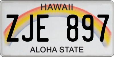 HI license plate ZJE897