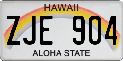 HI license plate ZJE904