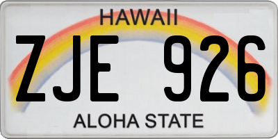 HI license plate ZJE926