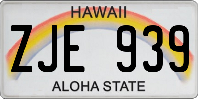 HI license plate ZJE939