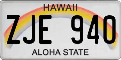 HI license plate ZJE940