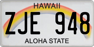 HI license plate ZJE948