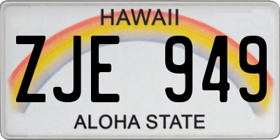 HI license plate ZJE949