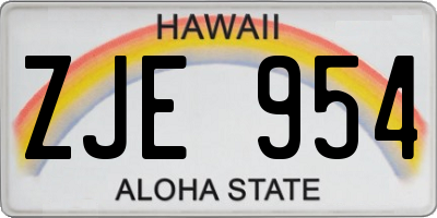 HI license plate ZJE954