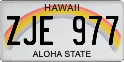 HI license plate ZJE977