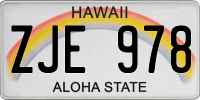 HI license plate ZJE978