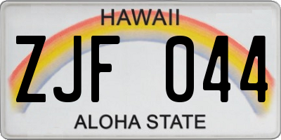 HI license plate ZJF044