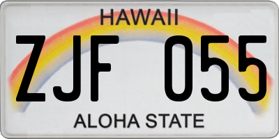 HI license plate ZJF055