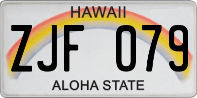 HI license plate ZJF079