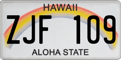 HI license plate ZJF109