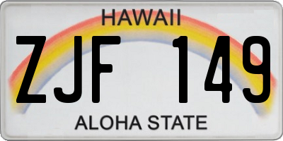 HI license plate ZJF149