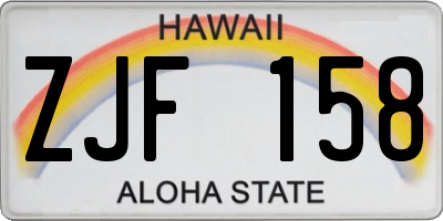 HI license plate ZJF158