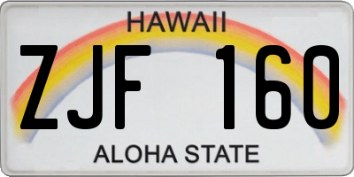 HI license plate ZJF160