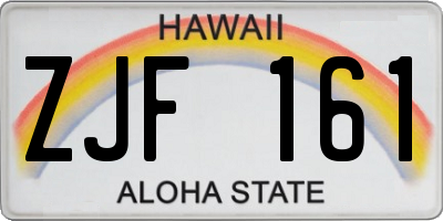 HI license plate ZJF161