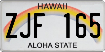 HI license plate ZJF165