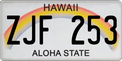 HI license plate ZJF253