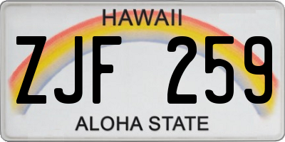 HI license plate ZJF259