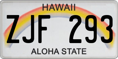 HI license plate ZJF293