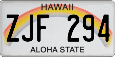HI license plate ZJF294