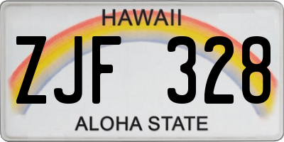 HI license plate ZJF328
