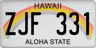 HI license plate ZJF331