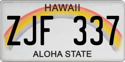 HI license plate ZJF337