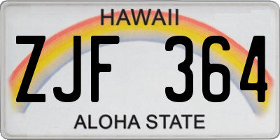 HI license plate ZJF364