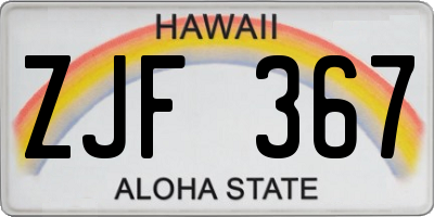 HI license plate ZJF367