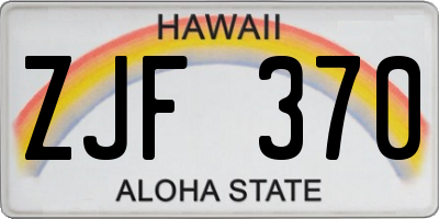 HI license plate ZJF370