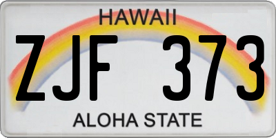 HI license plate ZJF373