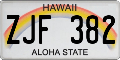 HI license plate ZJF382