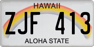HI license plate ZJF413