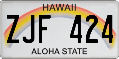 HI license plate ZJF424