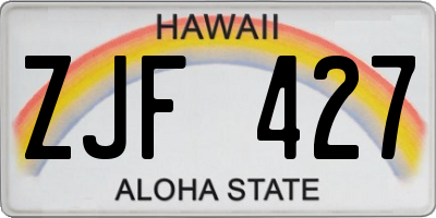 HI license plate ZJF427