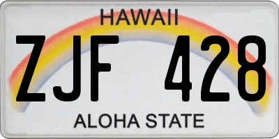 HI license plate ZJF428