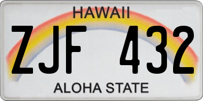 HI license plate ZJF432