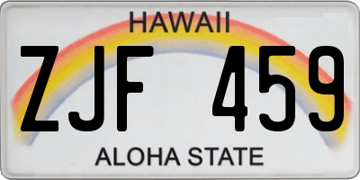HI license plate ZJF459