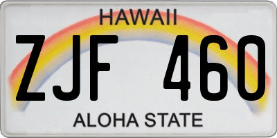 HI license plate ZJF460