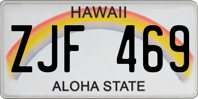HI license plate ZJF469