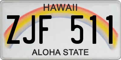 HI license plate ZJF511