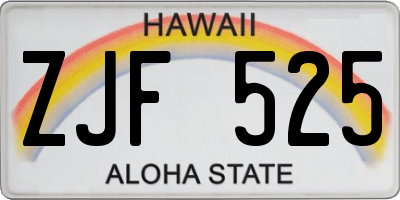 HI license plate ZJF525