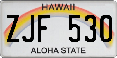 HI license plate ZJF530