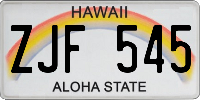 HI license plate ZJF545