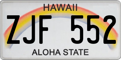 HI license plate ZJF552